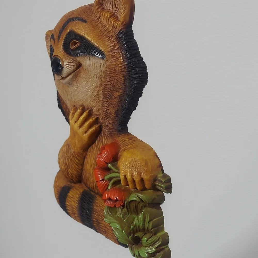 Vintage 1977 Homco Raccoon Wall Plaque Figurine Cute Retro Woodland Animal Decor